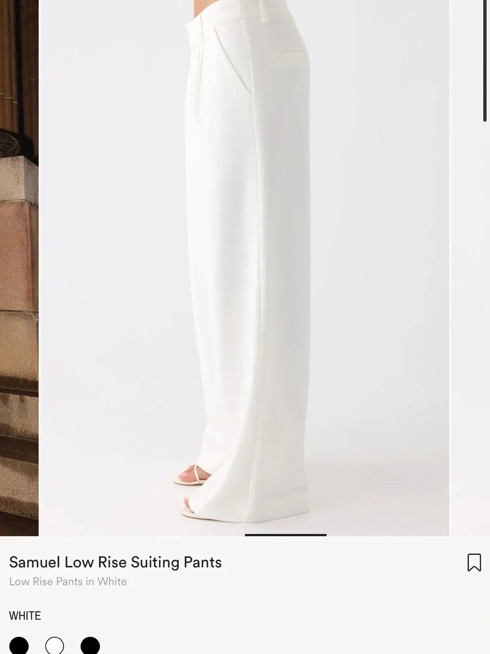 Peppermayo Samuel Low Rise Suiting Pants in White